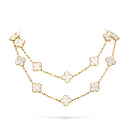 [⭐Renara]CLOVER 20 MOTIFS WHITE MOP NECKLACE