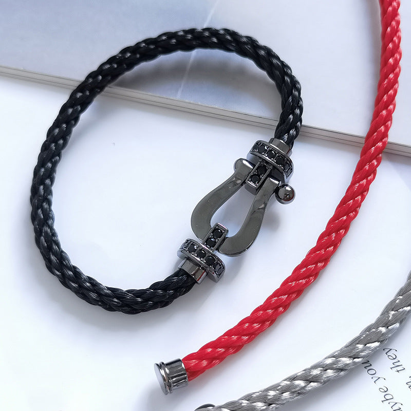 [⭐Renara]FORCE LARGE SERIES HORSESHOE BLACK SAMURAI BRACELET