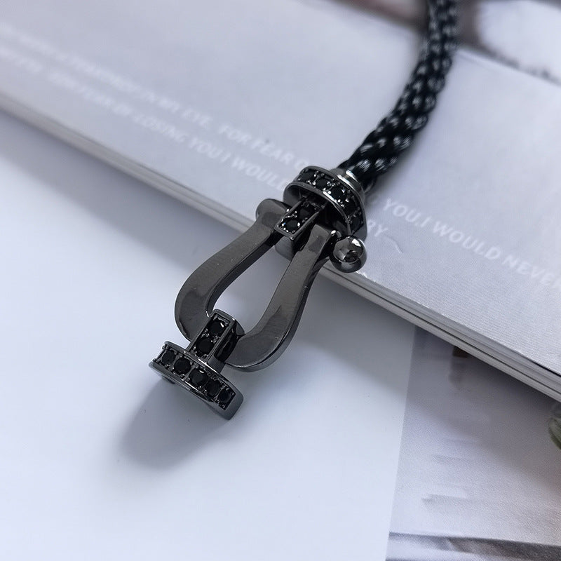 [⭐Renara]FORCE LARGE SERIES HORSESHOE BLACK SAMURAI BRACELET
