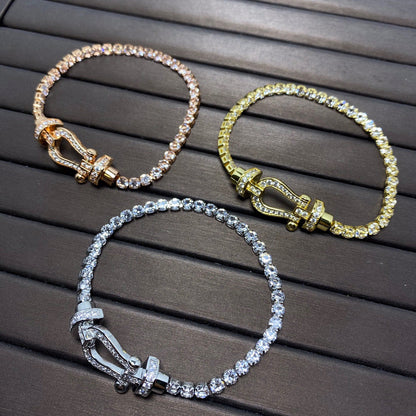 [⭐Renara]FORCE  LARGE HORSESHOE FULL DIAMOND TENNIS BRACELET