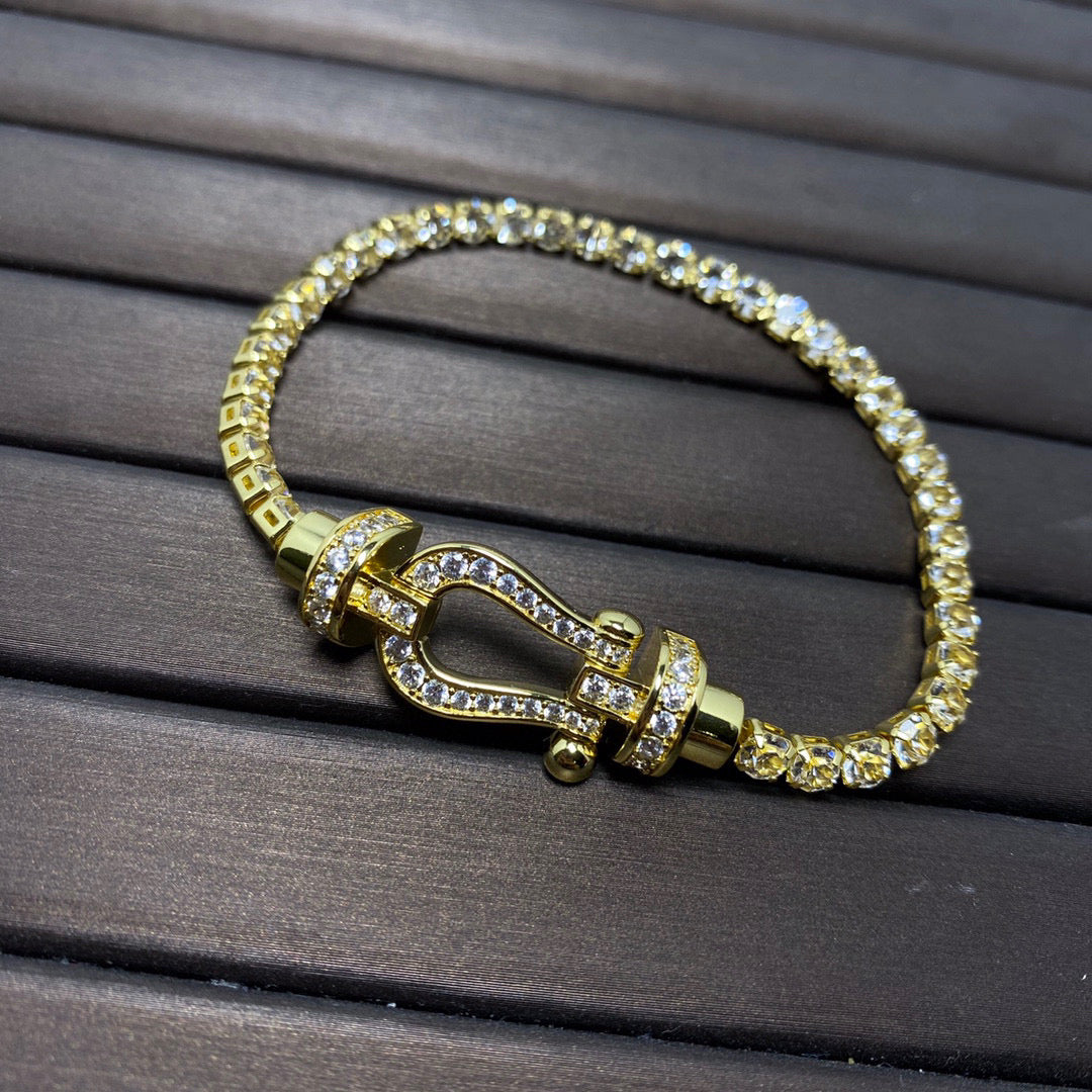 [⭐Renara]FORCE  LARGE HORSESHOE FULL DIAMOND TENNIS BRACELET