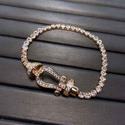[⭐Renara]FORCE  LARGE HORSESHOE FULL DIAMOND TENNIS BRACELET