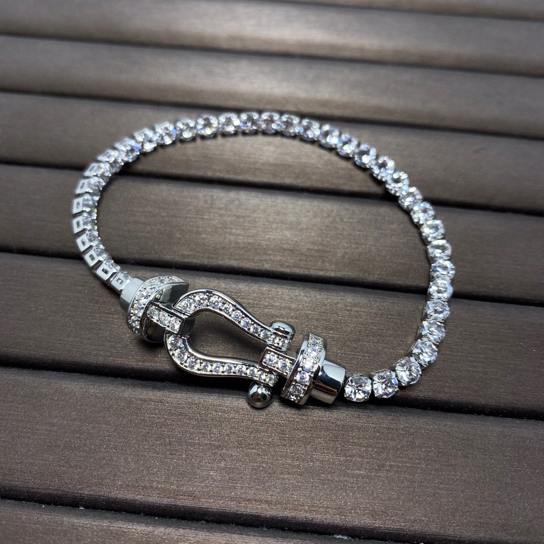 [⭐Renara]FORCE  LARGE HORSESHOE FULL DIAMOND TENNIS BRACELET
