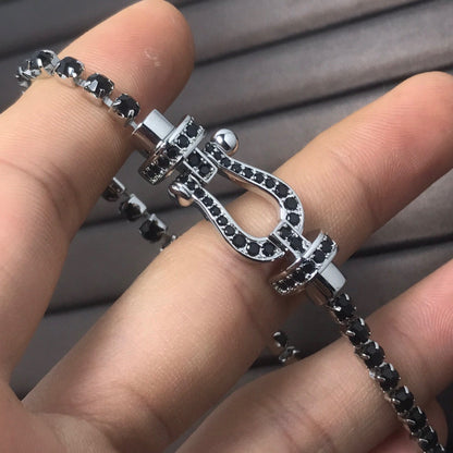 [⭐Renara]FORCE  LARGE HORSESHOE FULL DIAMOND TENNIS BRACELET