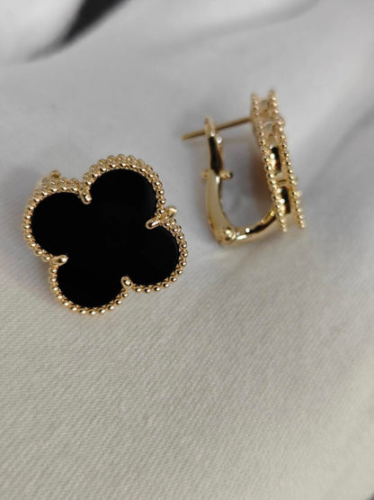 [⭐Renara]CLOVER 20MM BLACK MOP EARRINGS