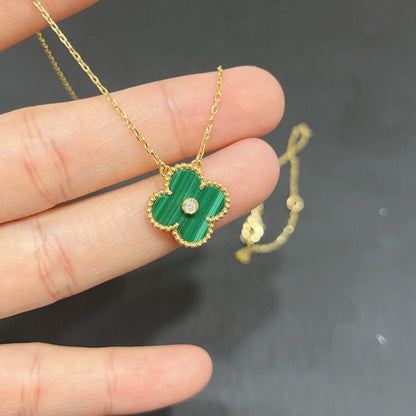 [⭐Renara]CLOVER 15MM DIAMOND TURQUOISE NECKLACE