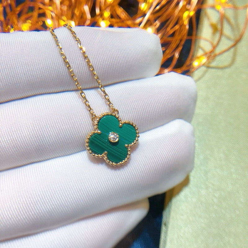 [⭐Renara]CLOVER 15MM DIAMOND TURQUOISE NECKLACE