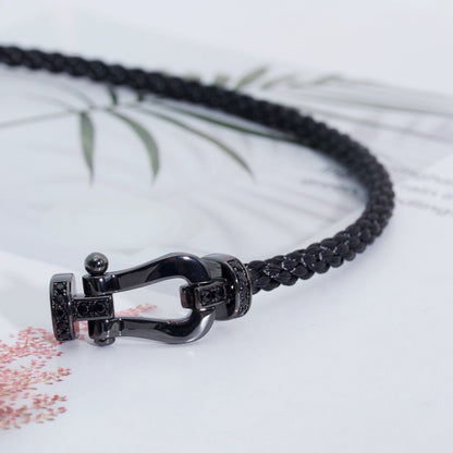 [⭐Renara]FORCE LARGE SERIES HORSESHOE BLACK SAMURAI BRACELET