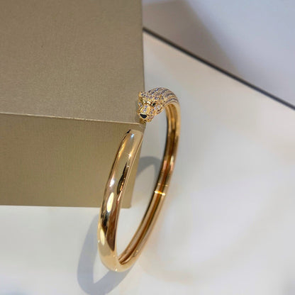 [⭐Renara]PANTHERE HALF DIAMOND OPEN BRACELET