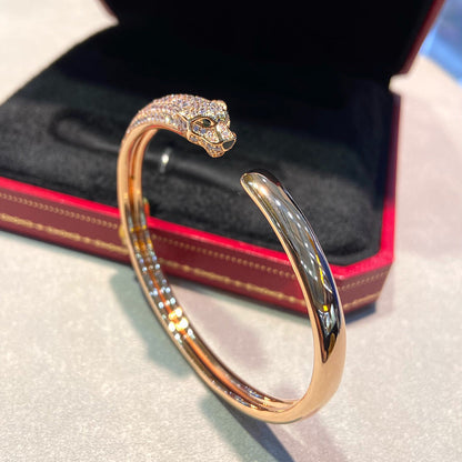 [⭐Renara]PANTHERE HALF DIAMOND OPEN BRACELET