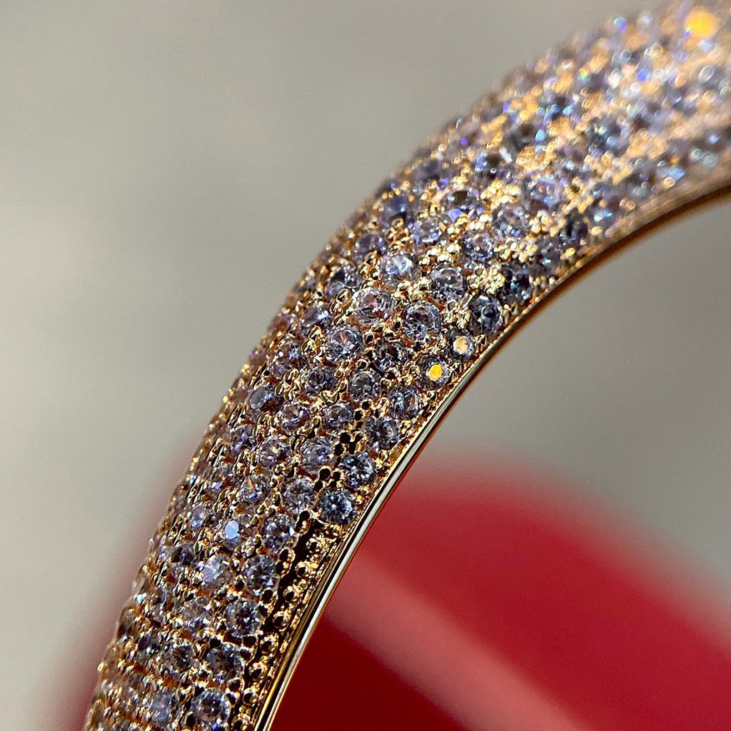[⭐Renara]PANTHERE HALF DIAMOND OPEN BRACELET