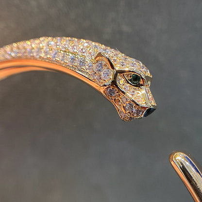 [⭐Renara]PANTHERE HALF DIAMOND OPEN BRACELET