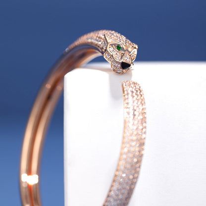 [⭐Renara]PANTHERE FULL DIAMOND OPEN BRACELET