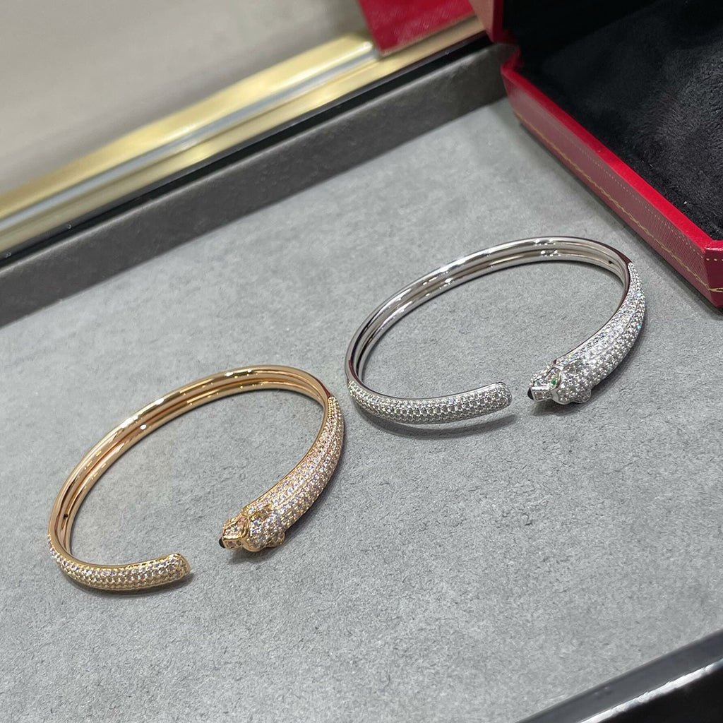 [⭐Renara]PANTHERE FULL DIAMOND OPEN BRACELET