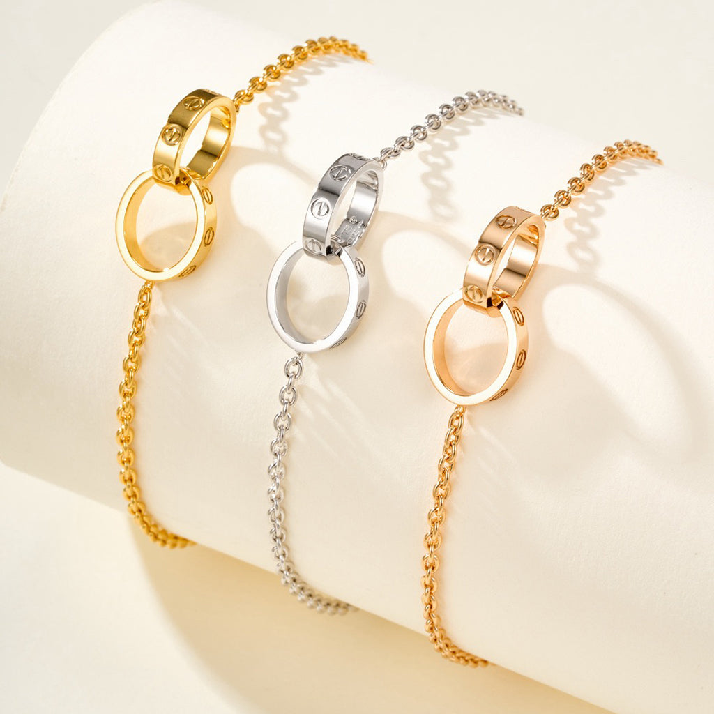[⭐Renara]LOVE BRACELET DOUBLE RING