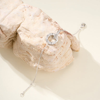 [⭐Renara]LOVE DOUBLE RING FULL DIAMOND BRACELET