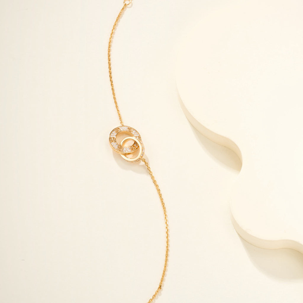 [⭐Renara]LOVE DOUBLE RING FULL DIAMOND BRACELET