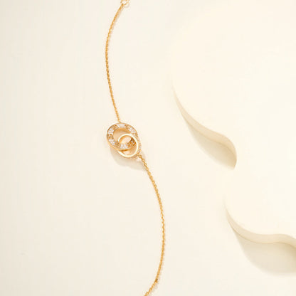 [⭐Renara]LOVE DOUBLE RING FULL DIAMOND BRACELET