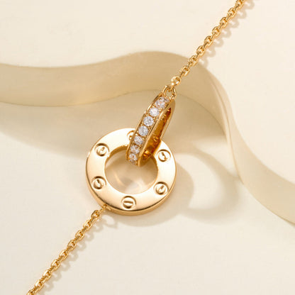 [⭐Renara]LOVE DOUBLE RING FULL DIAMOND BRACELET