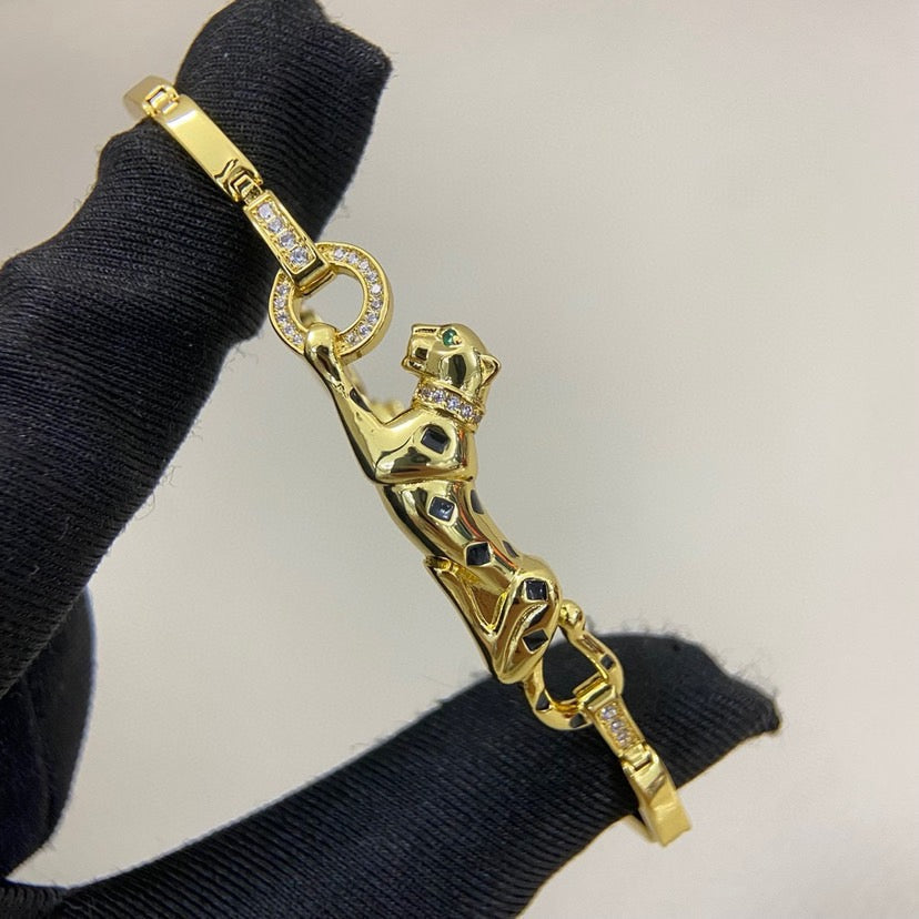 [⭐Renara]PANTHERE HALF DIAMOND ON CHAIN BRACELET