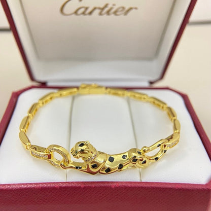 [⭐Renara]PANTHERE HALF DIAMOND ON CHAIN BRACELET