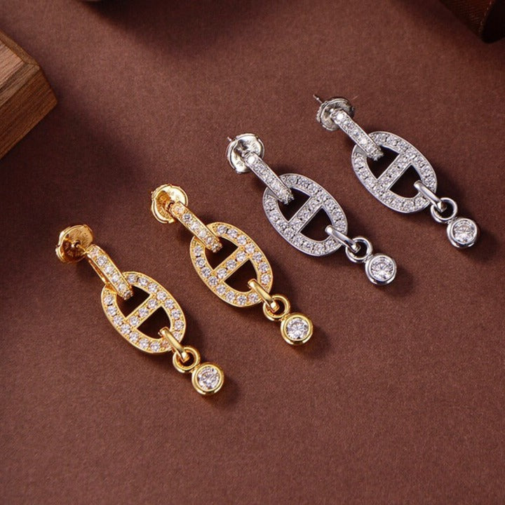 [⭐Renara]HM CHAINE DIAMOND EARRINGS