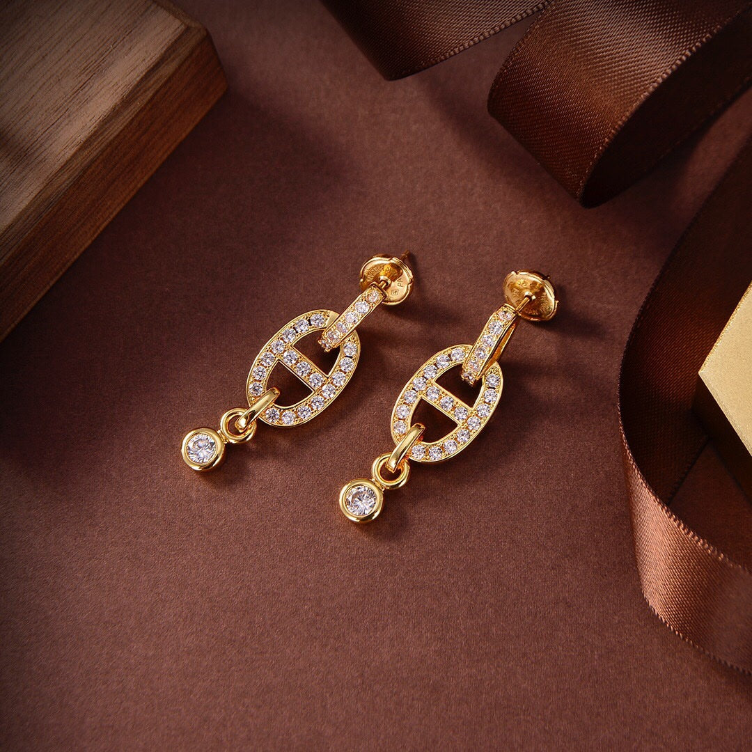 [⭐Renara]HM CHAINE DIAMOND EARRINGS