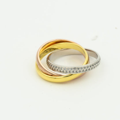 [⭐Renara Jewelry]TRINITY RING GOLD PINK GOLD SILVER DIAMONDS