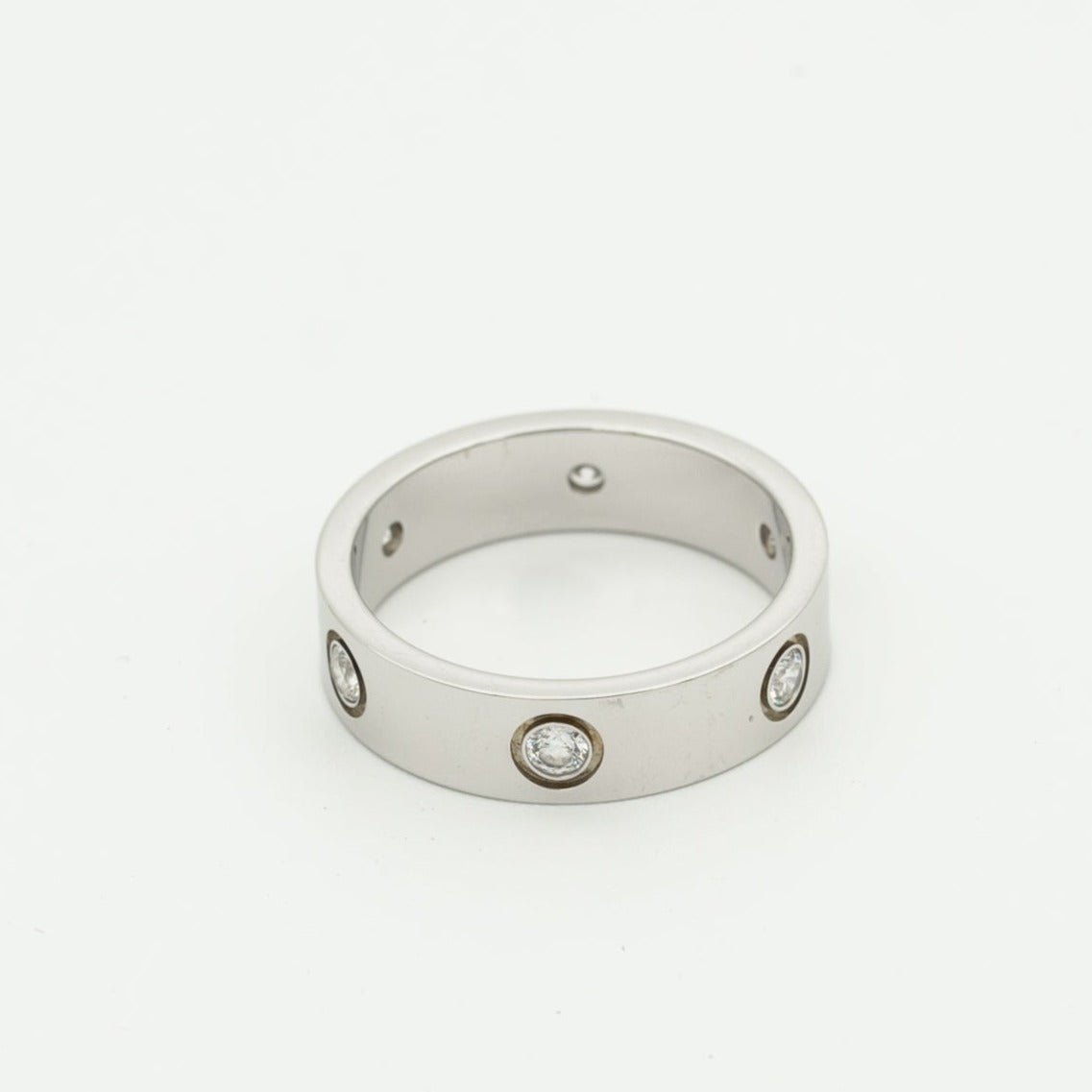 [⭐Renara]LOVE RING 5.5MM 6 DIAMONDS SILVER