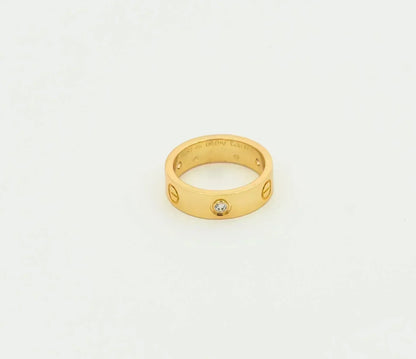[⭐Renara]LOVE RING 5.5MM 3 DIAMONDS GOLD