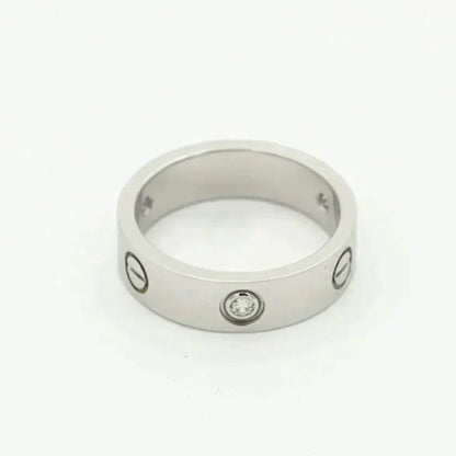 [⭐Renara]LOVE RING 5.5MM 3 DIAMONDS SILVER