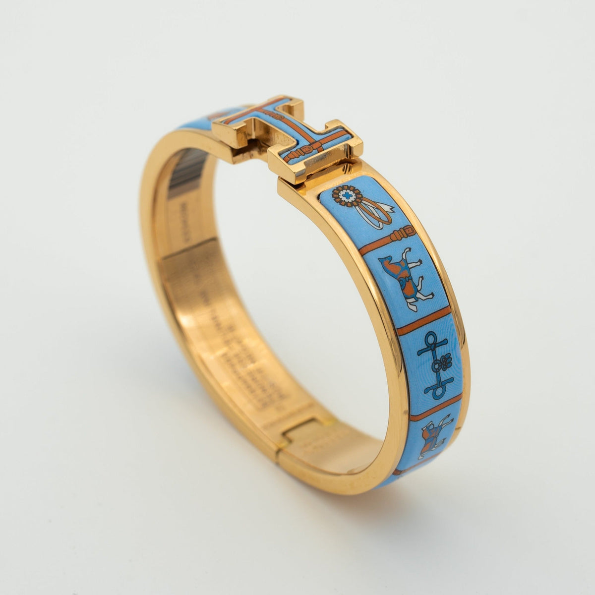 [⭐Renara]H PINK GOLD BRACELET BLUE CERAMIC