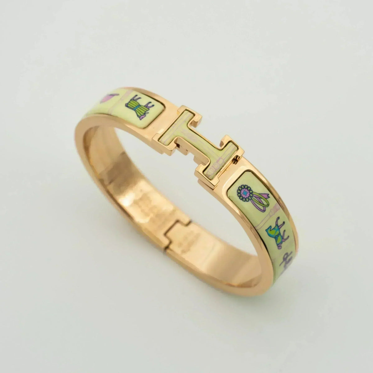 [⭐Renara]H PINK GOLD BRACELET CREAM CERAMIC