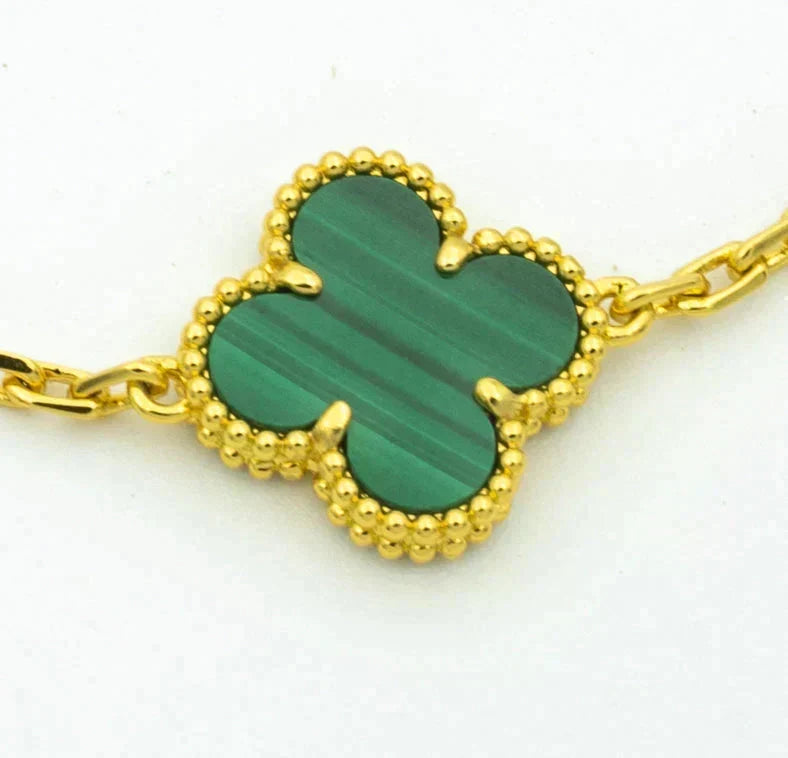 [⭐Renara] CLOVER 5 MOTIF MALACHITE BRACELET COLLECTION