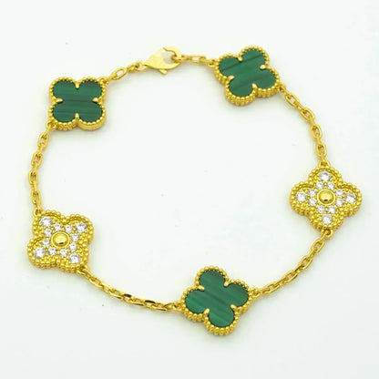 [⭐Renara] CLOVER 5 MOTIF MALACHITE BRACELET COLLECTION
