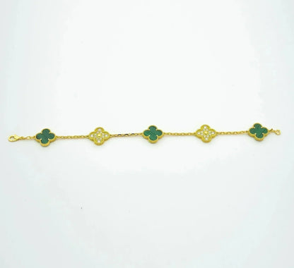 [⭐Renara] CLOVER 5 MOTIF MALACHITE BRACELET COLLECTION