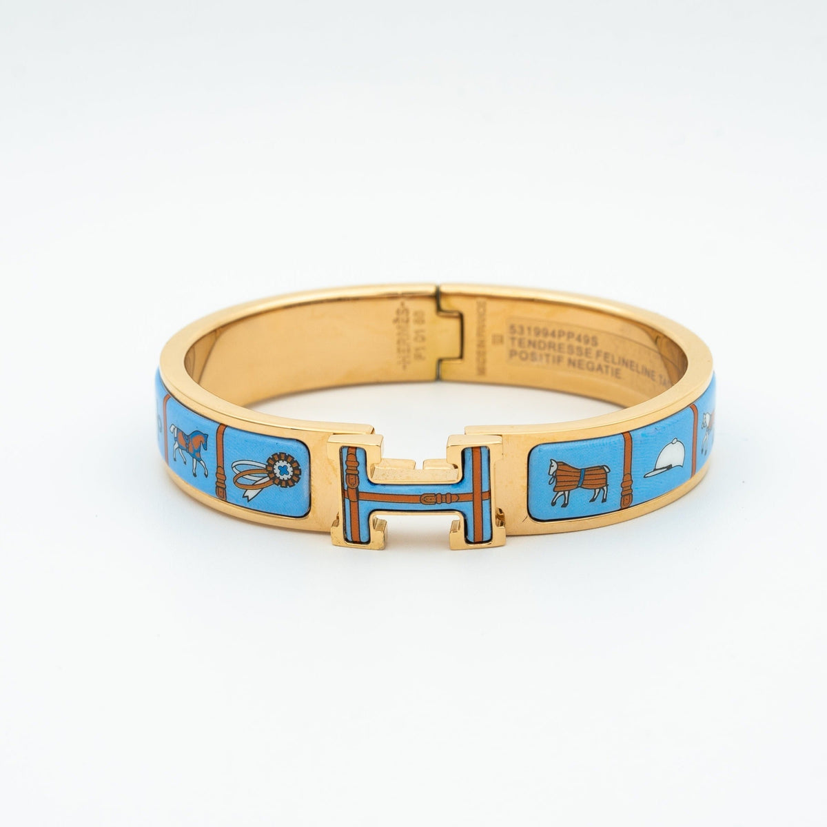 [⭐Renara]H PINK GOLD BRACELET BLUE CERAMIC