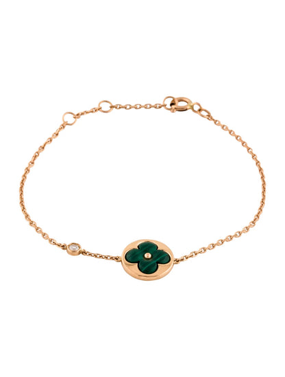 [⭐Renara]SUN MALACHITE 1 DIAMOND PINK GOLD BRACELET