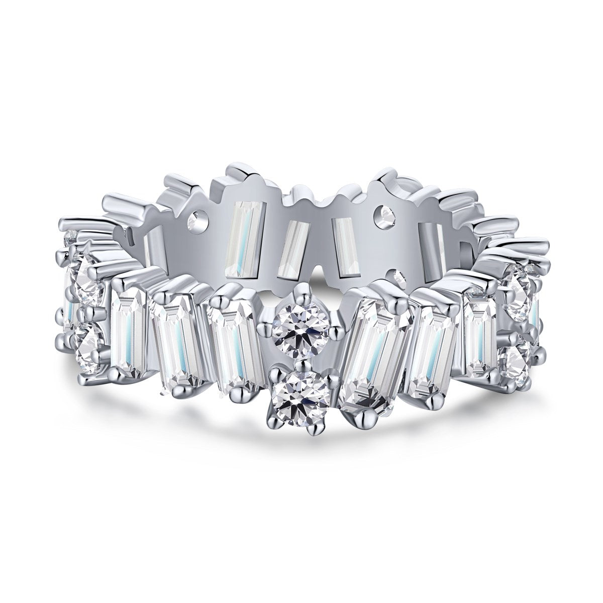 [Lucky Jewelry]Delicate Multi Shape Tennis Ring