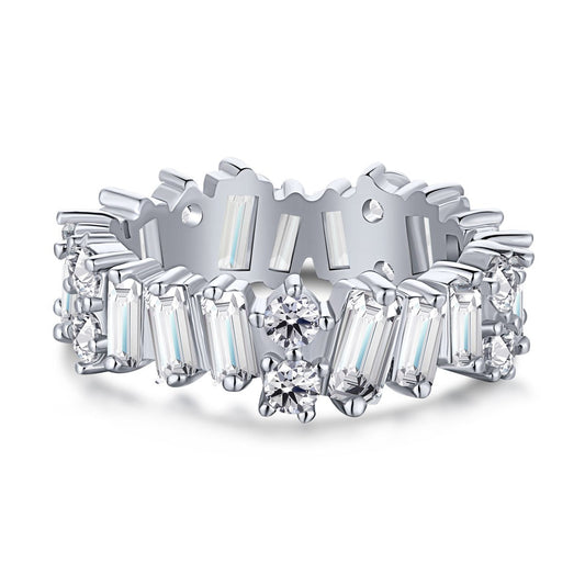 [Lucky Jewelry]Delicate Multi Shape Tennis Ring