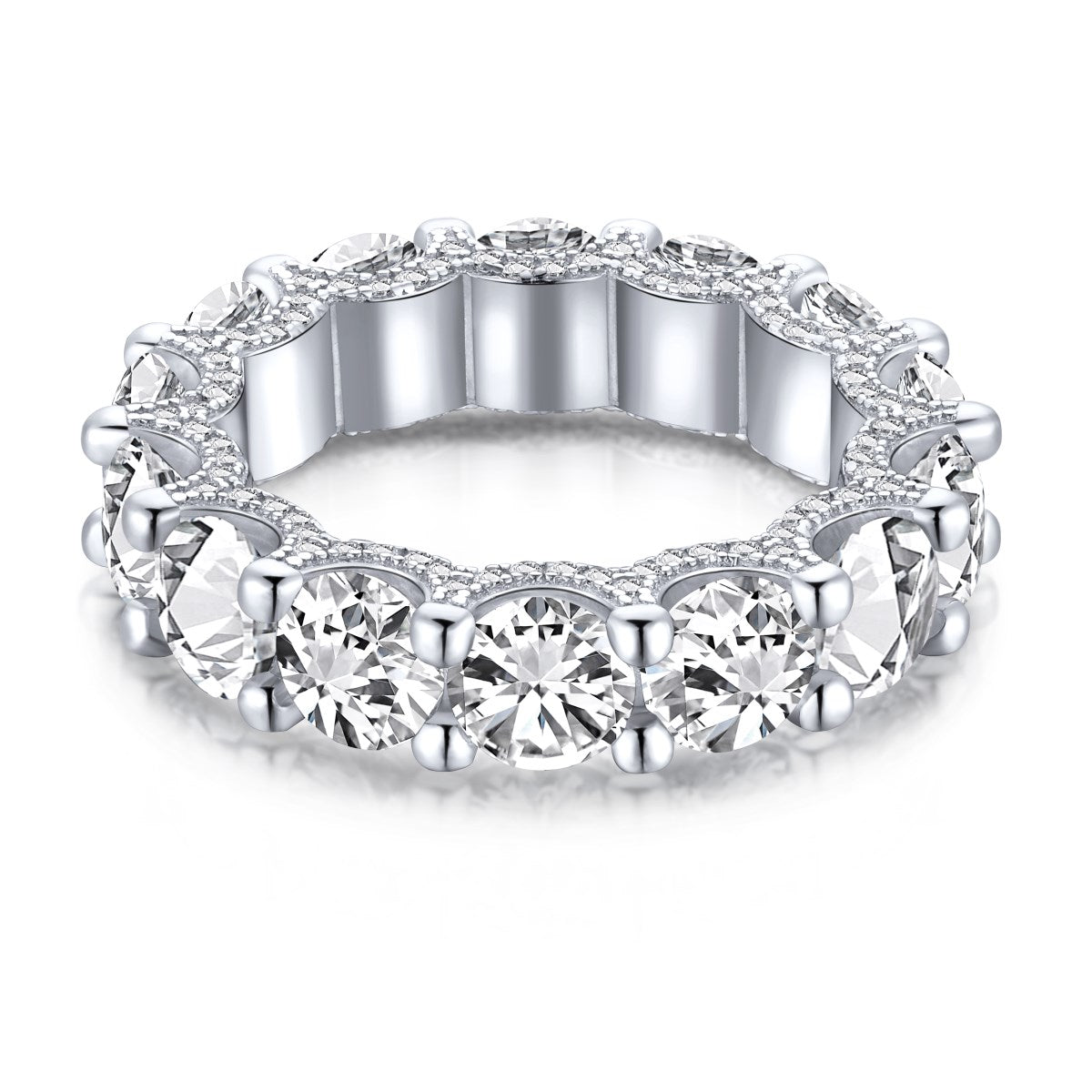 [Lucky Jewelry]Gorgeous Round Cut Tennis Ring