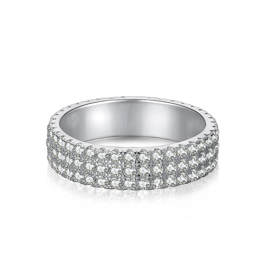 [Lucky Jewelry]Dainty Round Cut Tennis Ring