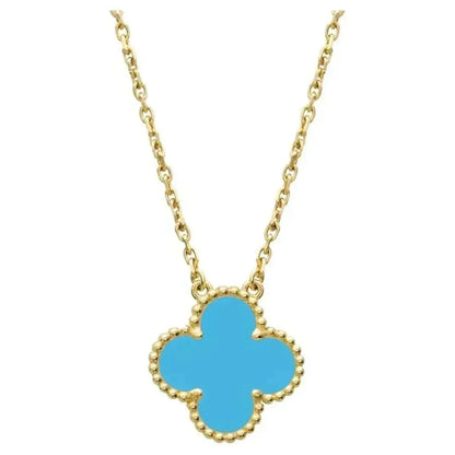 [⭐Renara]CLOVER 15MM VINTAGE TURQUOISE NECKLACE