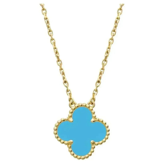 [⭐Renara]CLOVER 15MM VINTAGE TURQUOISE NECKLACE