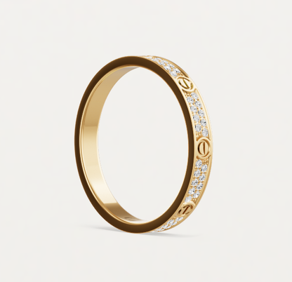 [⭐Renara]LOVE RING 2.6mm-wide full-diamond ring Gold