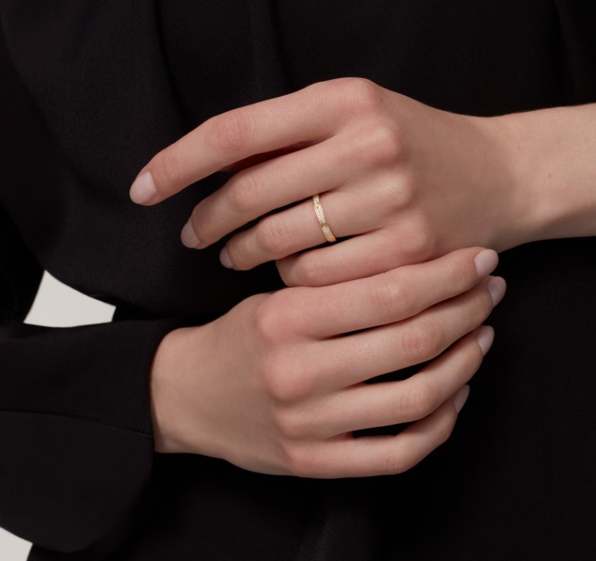 [⭐Renara]LOVE RING 2.6mm-wide full-diamond ring Gold