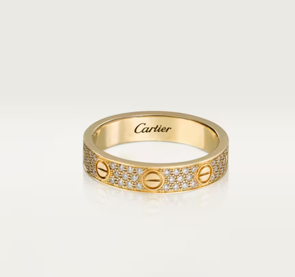 [⭐Renara]LOVE RING 4mm-wide full-diamond ring GOLD