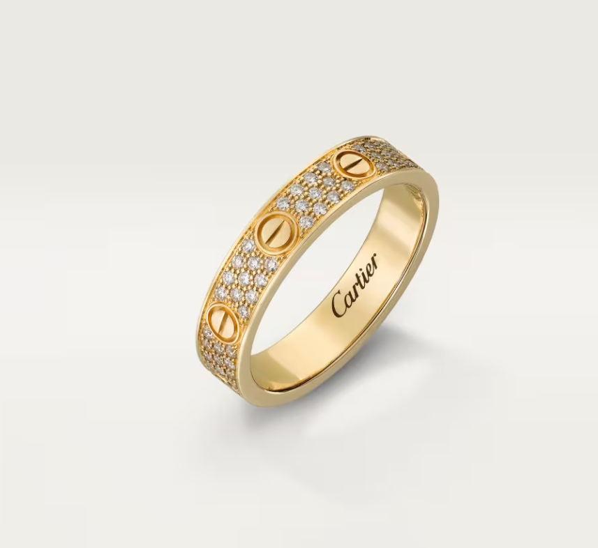 [⭐Renara]LOVE RING 4mm-wide full-diamond ring GOLD