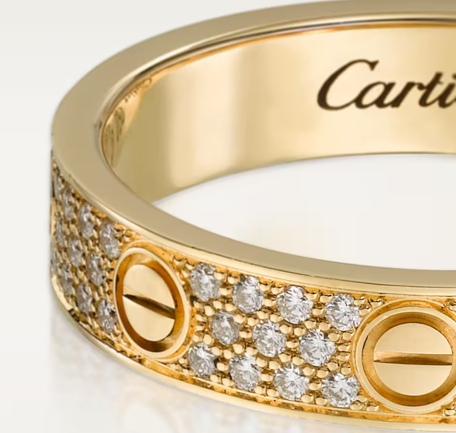 [⭐Renara]LOVE RING 4mm-wide full-diamond ring GOLD