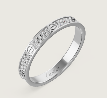 [⭐Renara]LOVE RING 2.6mm-wide full-diamond ring silver